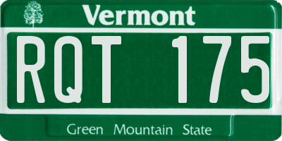 VT license plate RQT175
