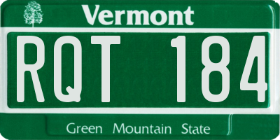 VT license plate RQT184