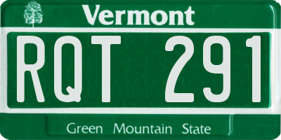 VT license plate RQT291