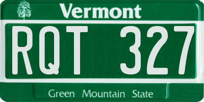 VT license plate RQT327