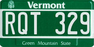 VT license plate RQT329