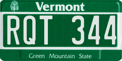 VT license plate RQT344