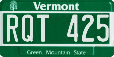 VT license plate RQT425