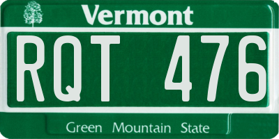 VT license plate RQT476