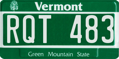 VT license plate RQT483