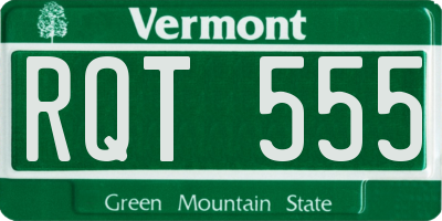 VT license plate RQT555
