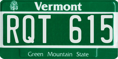 VT license plate RQT615