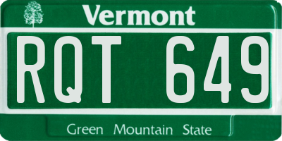 VT license plate RQT649