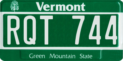 VT license plate RQT744