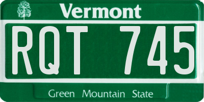 VT license plate RQT745