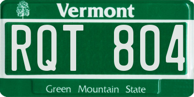 VT license plate RQT804