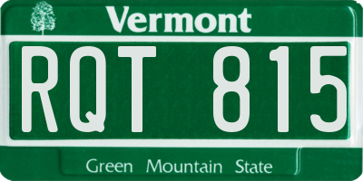 VT license plate RQT815