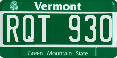 VT license plate RQT930