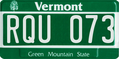 VT license plate RQU073