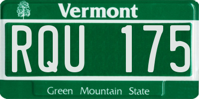 VT license plate RQU175