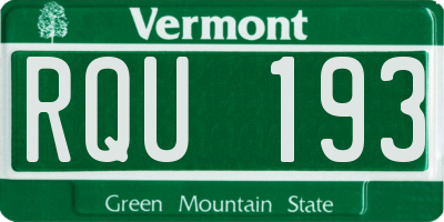 VT license plate RQU193