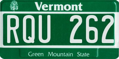 VT license plate RQU262