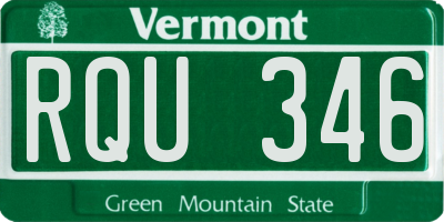 VT license plate RQU346