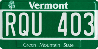 VT license plate RQU403