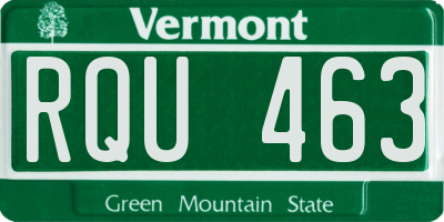VT license plate RQU463
