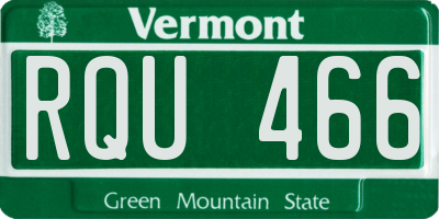 VT license plate RQU466