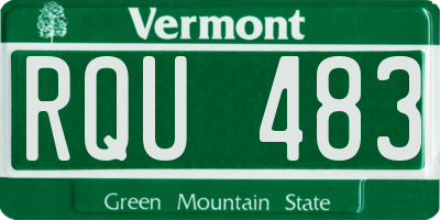 VT license plate RQU483