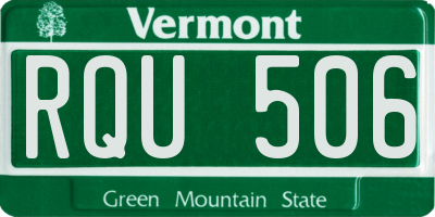 VT license plate RQU506