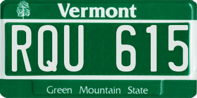 VT license plate RQU615