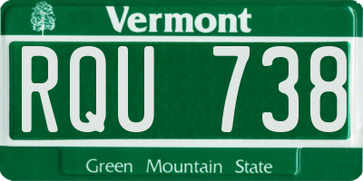 VT license plate RQU738