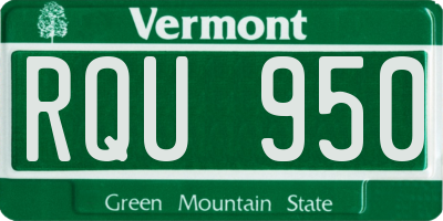 VT license plate RQU950
