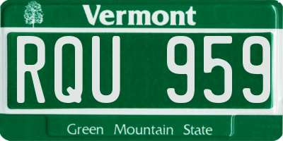 VT license plate RQU959