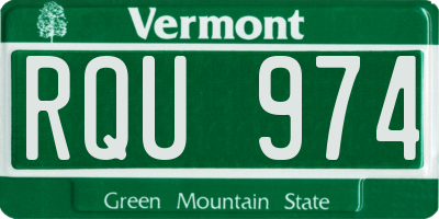 VT license plate RQU974