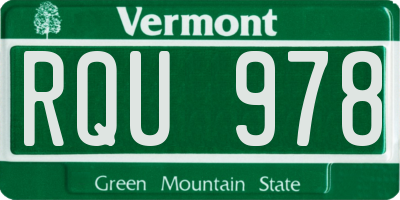 VT license plate RQU978