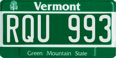 VT license plate RQU993