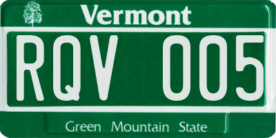 VT license plate RQV005