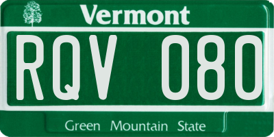 VT license plate RQV080