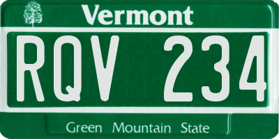 VT license plate RQV234