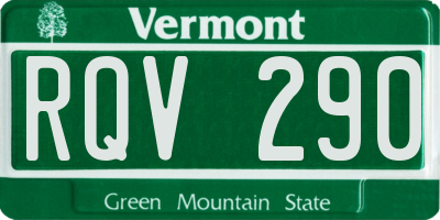 VT license plate RQV290