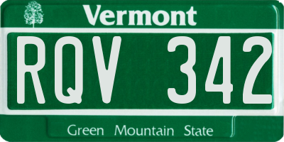 VT license plate RQV342