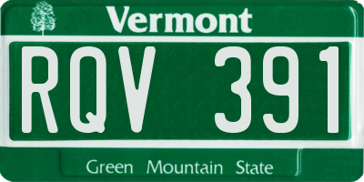 VT license plate RQV391