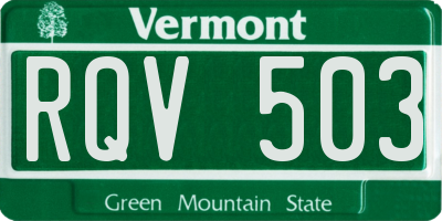 VT license plate RQV503