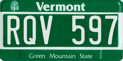 VT license plate RQV597