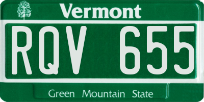 VT license plate RQV655