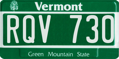 VT license plate RQV730