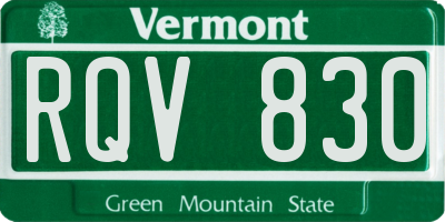 VT license plate RQV830