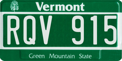 VT license plate RQV915