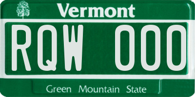 VT license plate RQW000