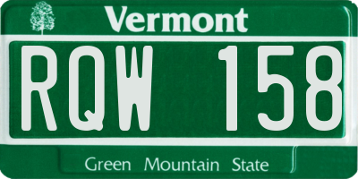 VT license plate RQW158