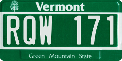 VT license plate RQW171