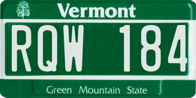 VT license plate RQW184
